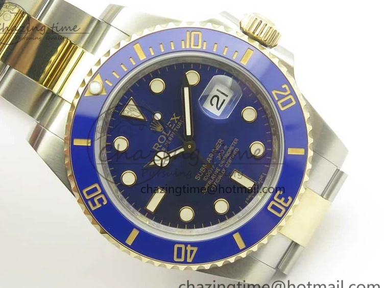 MiroTime 0410 Affordable Submariner 116613 LB Noob 1:1 Best Edition YG Wrapped Bezel Blue Dial on SS YG Bracelet A2836 V 3413